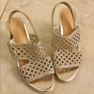 LIKE NEW- Metallic Gold Wedges